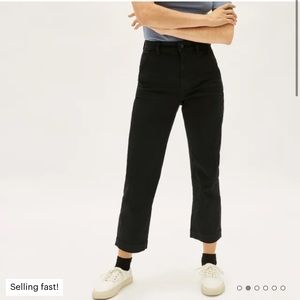 Everlane Cropped Straight Pants in Black